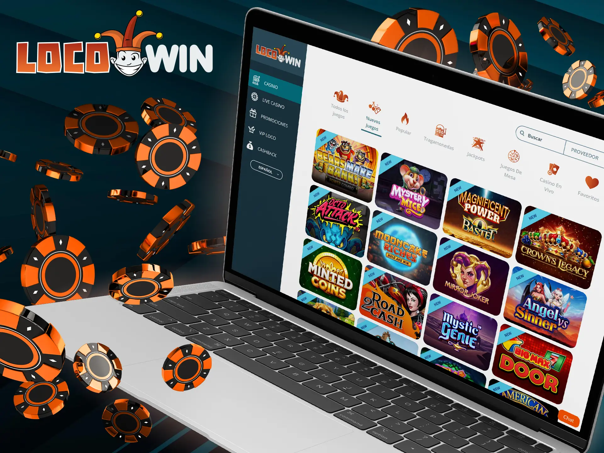 Registreer je, stort geld op je account en begin met spelen bij LocoWin Casino.