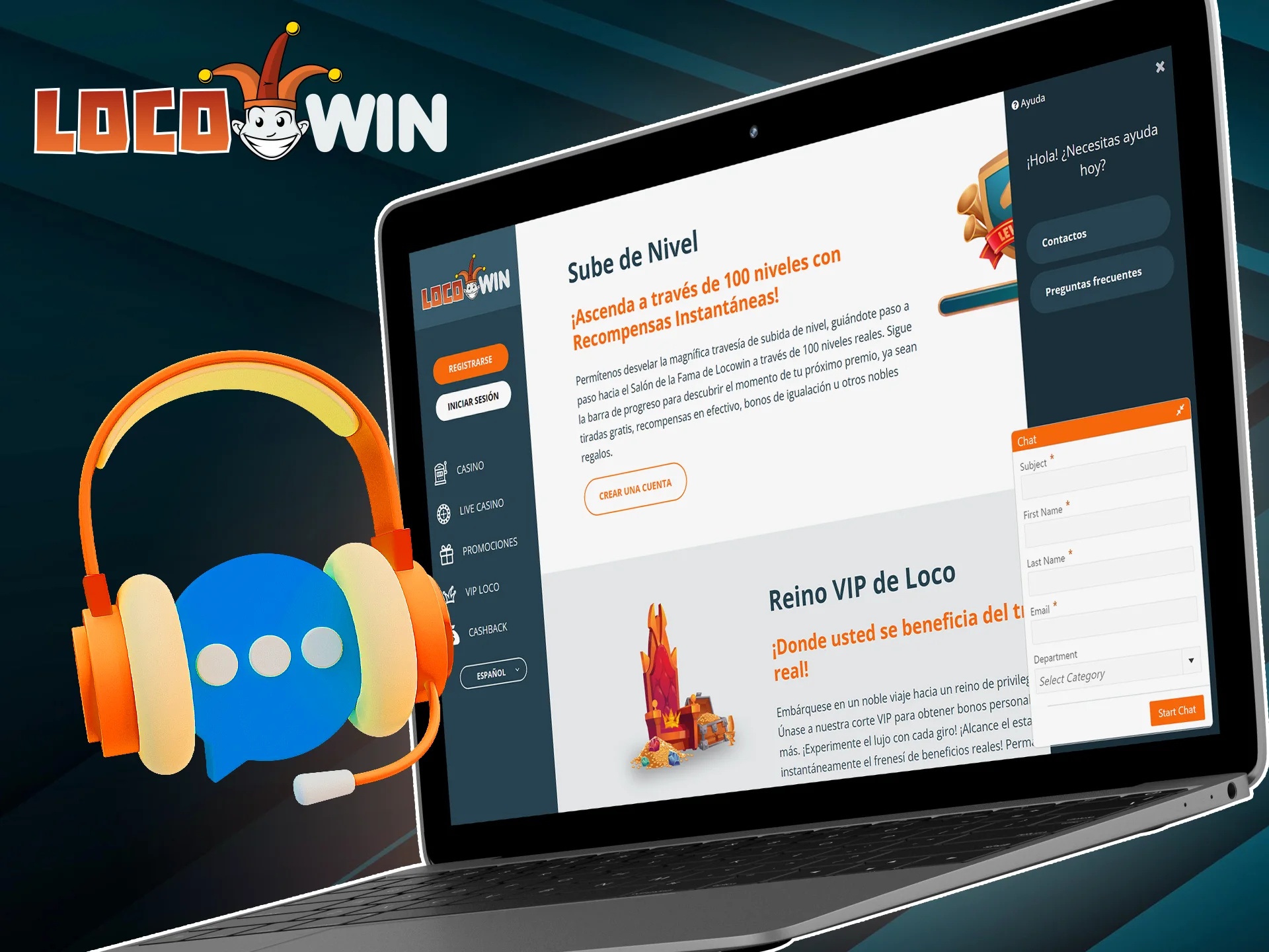Als je vragen hebt, neem dan contact op met de klantenservice van LocoWin via live chat of e-mail.
