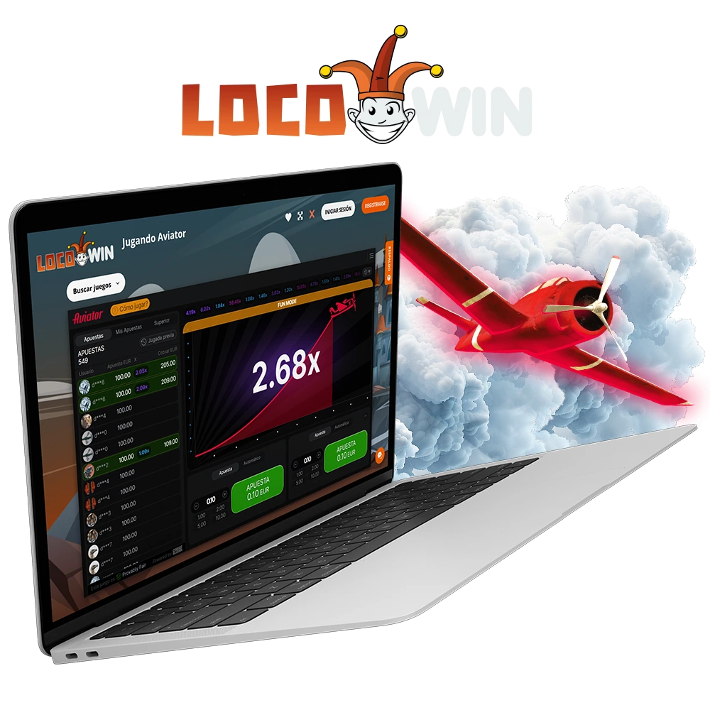Locowin nodigt je uit om op te stijgen in het spel Aviator.
