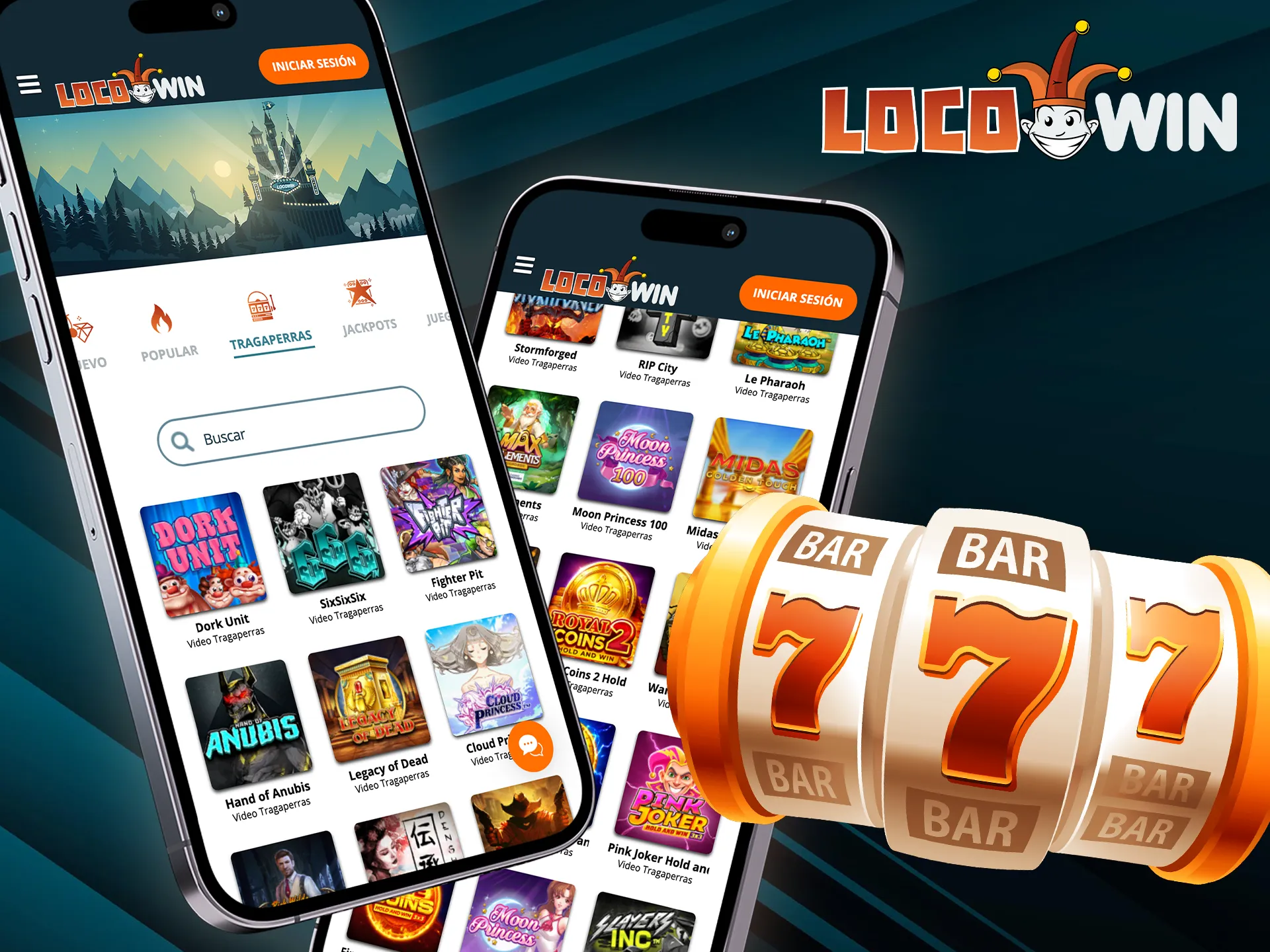 Speel Locowin-gokkasten op mobiele apparaten.