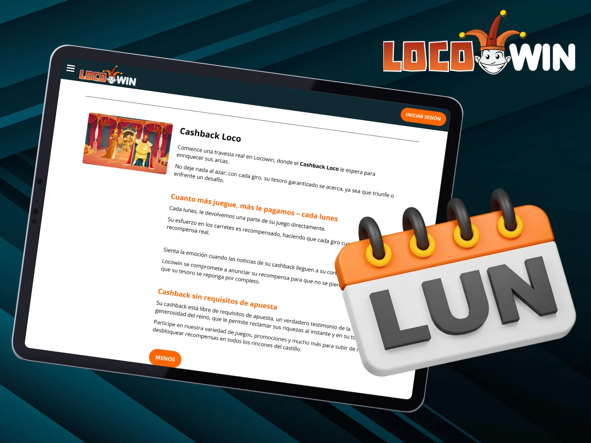 Ontvang elke maandag cashback om meer te verdienen bij Locowin.