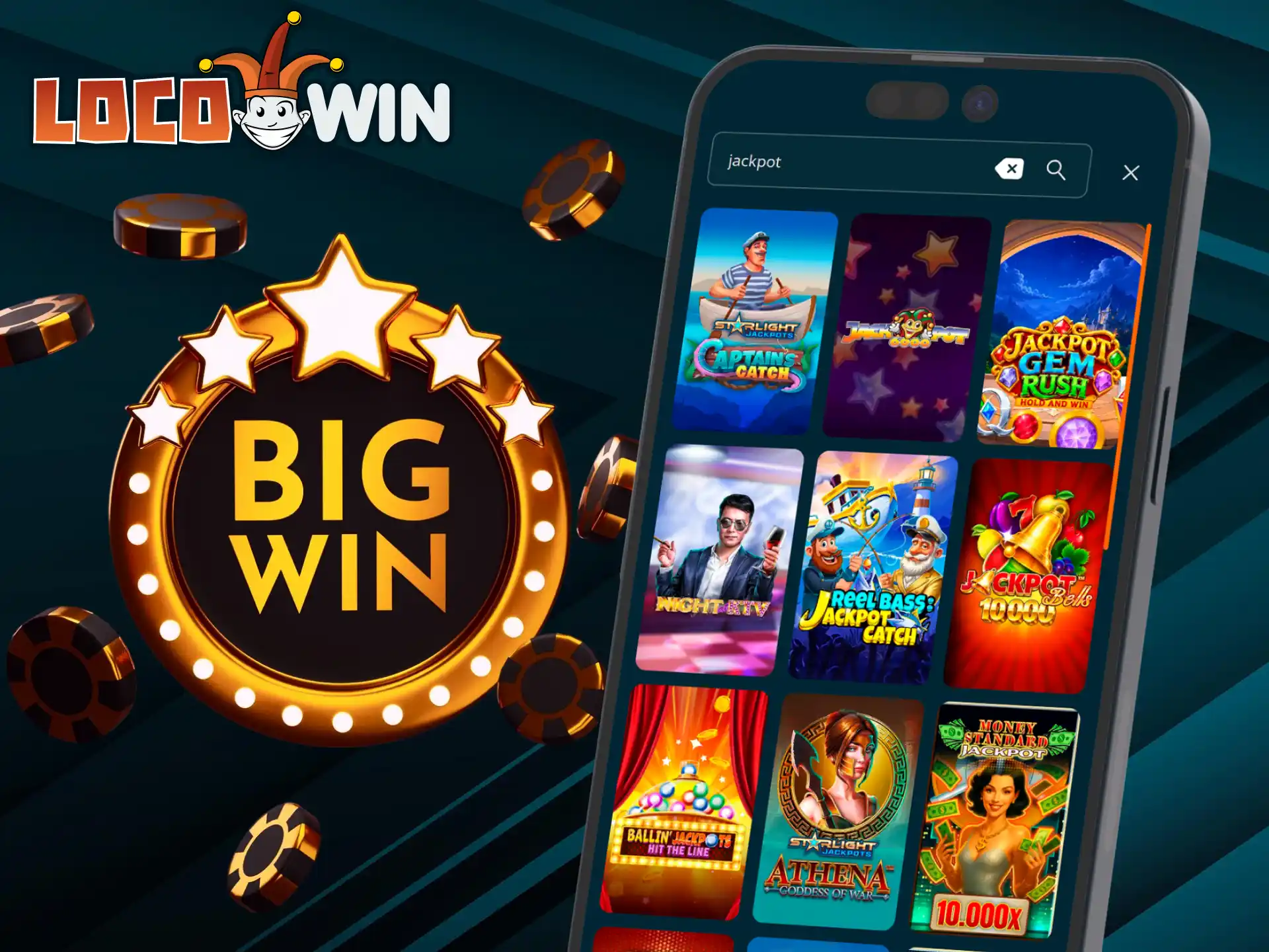 Download LocoWin on your smartphone and win in jackpots on the go.