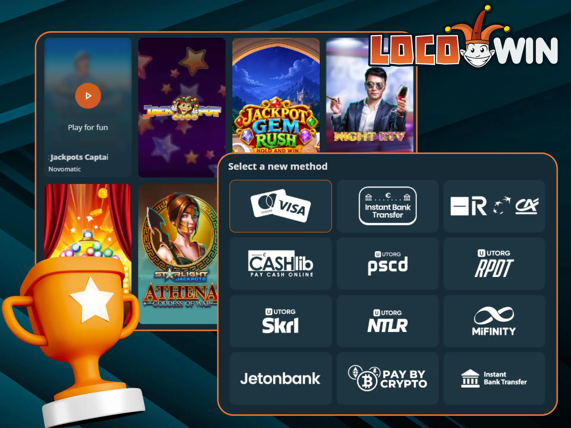 Follow the simple steps and start winning at LocoWin jackpots.