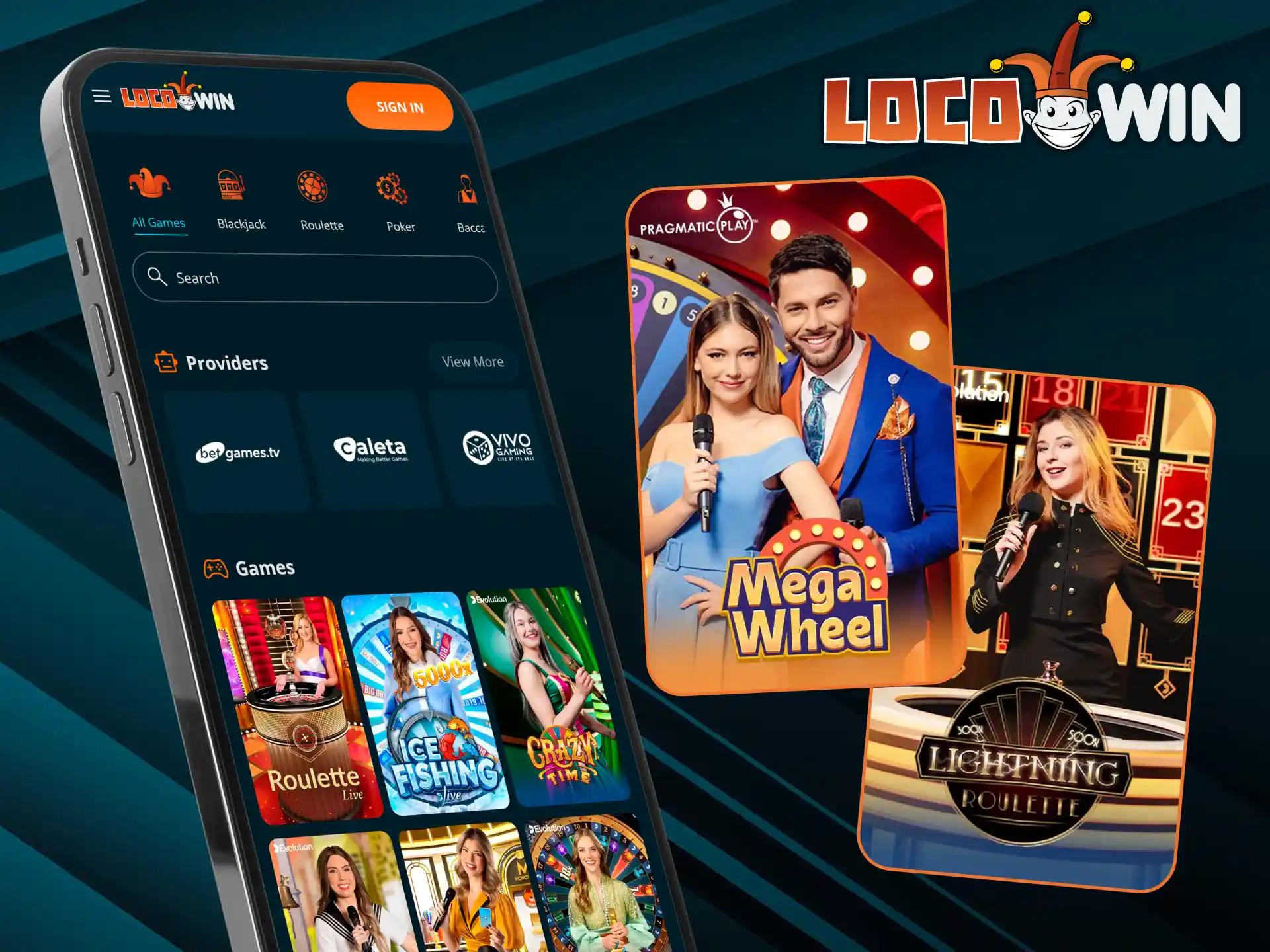 Good fortune awaits you at the LocoWin app's live casino.