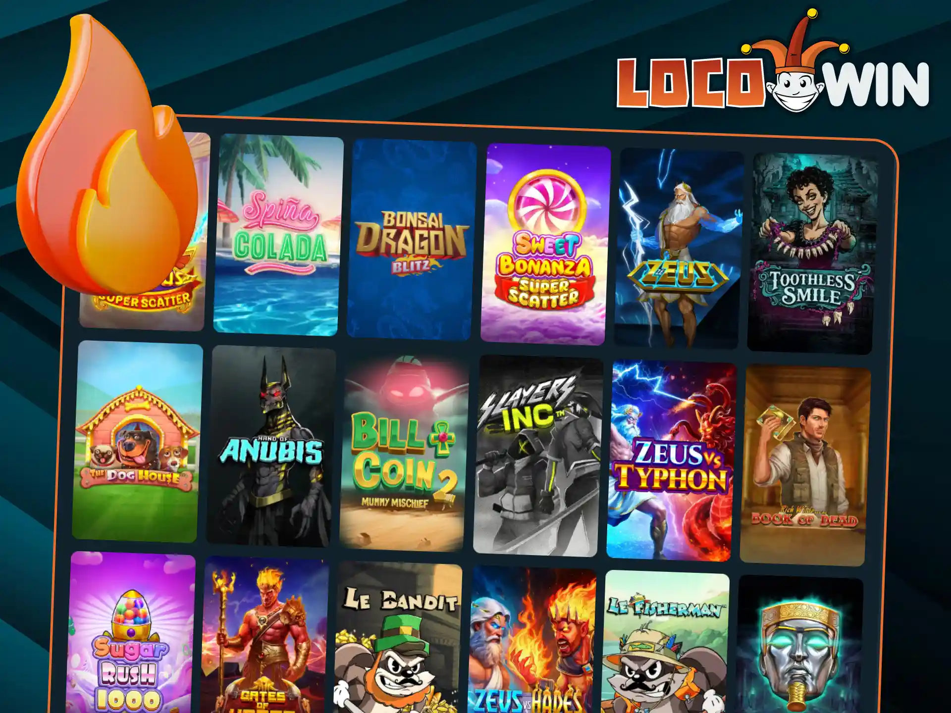 Play the most popular slots at LocoWin and win.