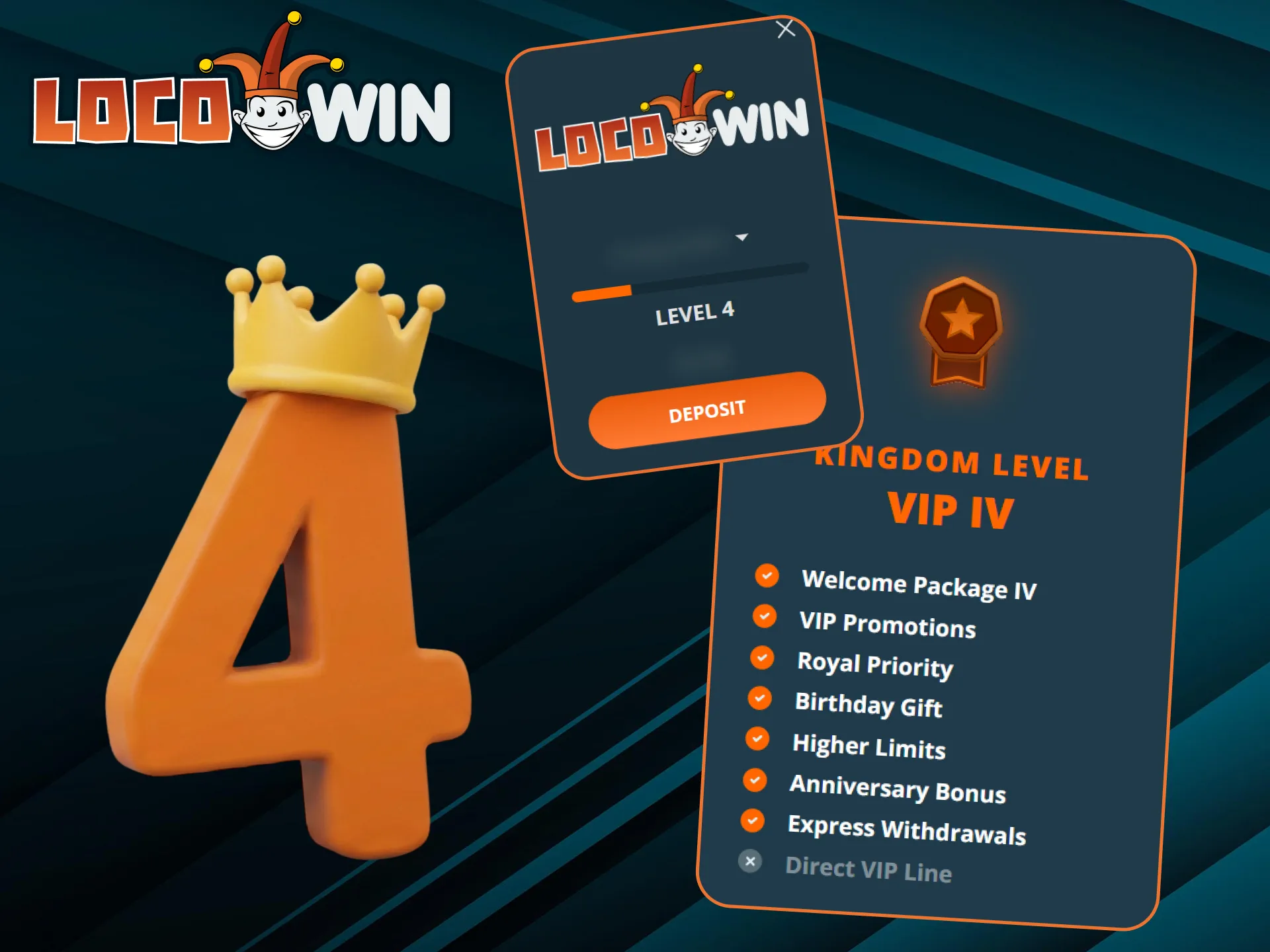 Get access to LocoWin's most prestigious bonus package in the VIP program.