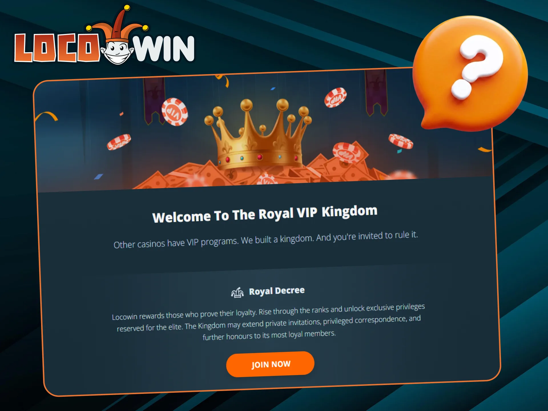 Discover Locowin Casino's VIP program.